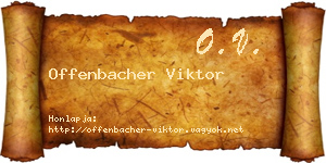 Offenbacher Viktor névjegykártya